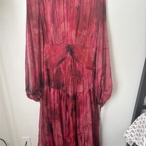 ASOS Long Sleeve Dress in Rich Red